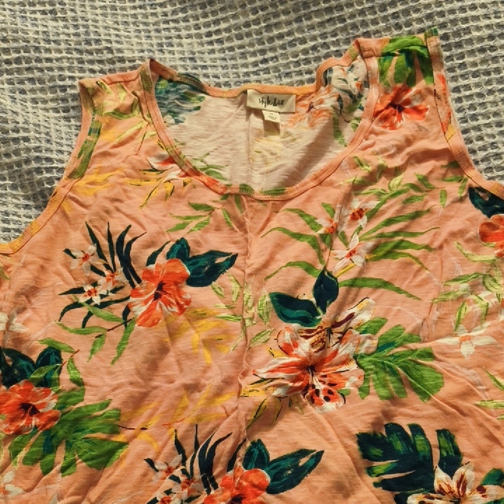 Style & Co. Floral Tank Top - Pink, Green, and Orange